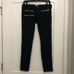 Parker Black Moto Leggings With Zips Size M